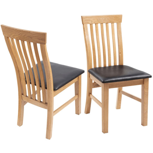 Swen Studio -  Dining Chairs 6 pcs Solid Oak Wood and Faux Leather